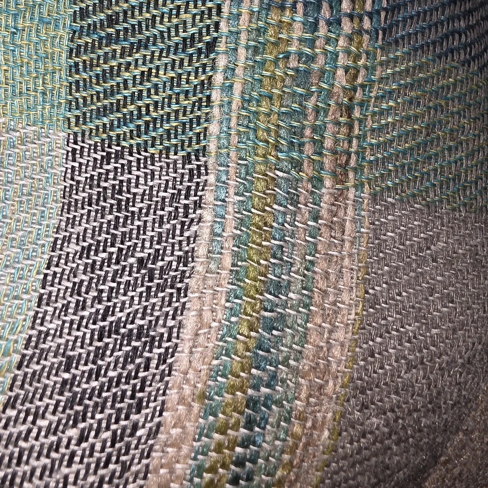 Crate and Barrel Calera Throw Pillow Cover Linen Silk Cotton 22x15 in Multicolor
